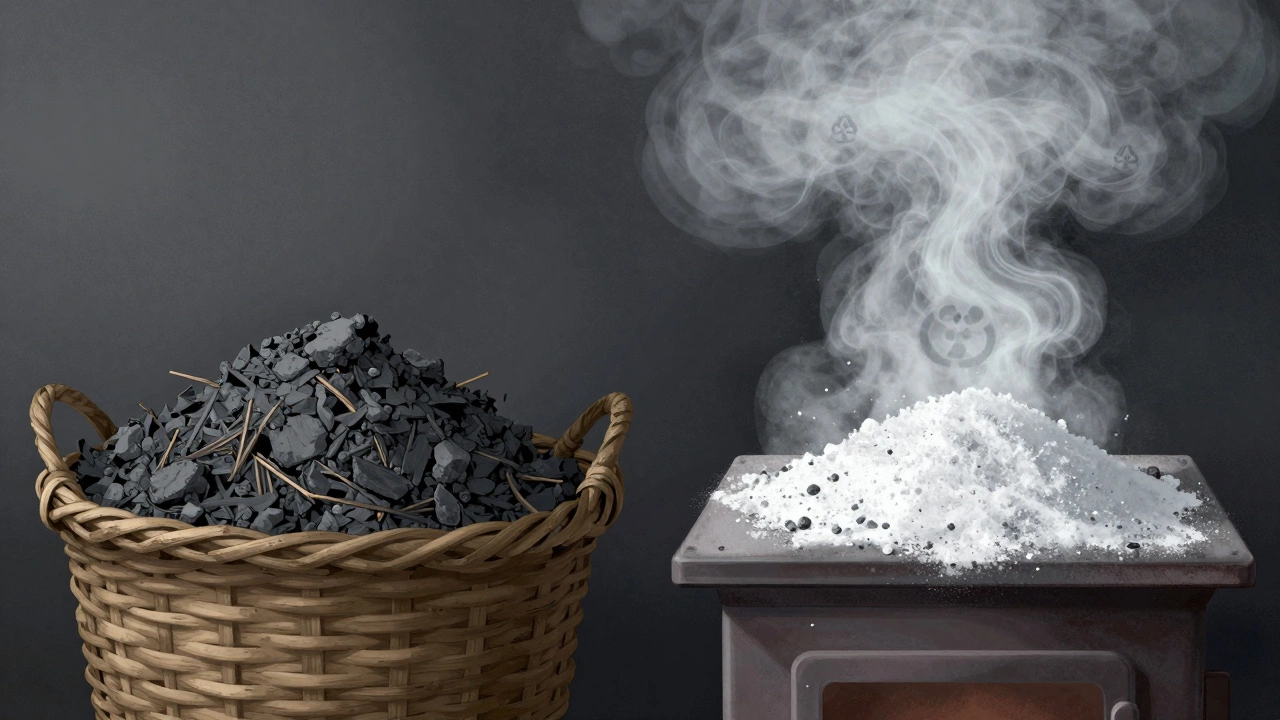 Сравнение грубой золы и мелкого пепла — натуральное удобрение и токсичная пыль.