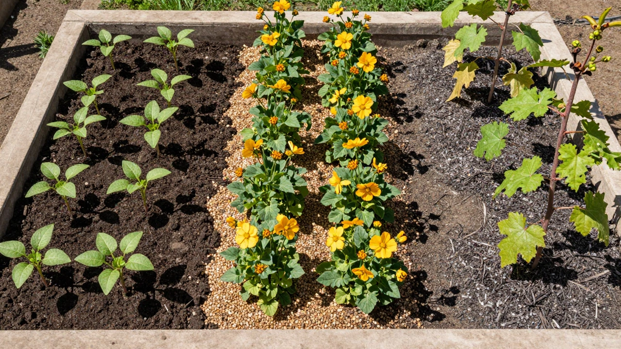 Три зоны роста огурцов: рассада, цветение, плодоношение, с удобрениями в почве.